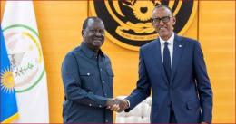 President Paul Kagame of Rwanda with ODM leader Raila Odinga.